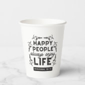 Gobelets En Papier Happy Life with Faith – Proverbs 15:15 Art (Verso)