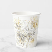 Gobelets En Papier Happy New Year Gold Silver Fireworks (Verso)