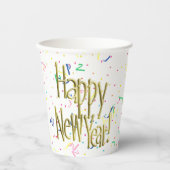 Gobelets En Papier Happy New Year - Gold Text (Recto)