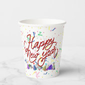 Gobelets En Papier Happy New Year - Gold Text (Recto)