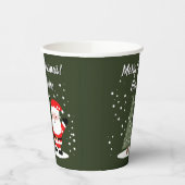 Gobelets En Papier Happy Santa Claus cartoon with Christmas tree (Gauche)