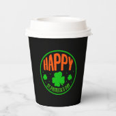 Gobelets En Papier Happy St. Patrick's Day Circle Design-63501 (Verso)