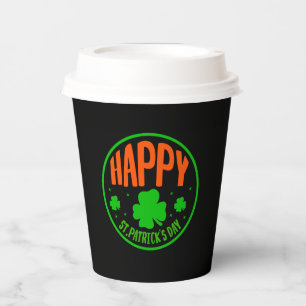 Gobelets En Papier Happy St. Patrick's Day Circle Design-63501