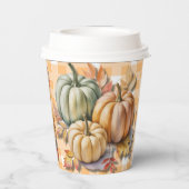 Gobelets En Papier Happy Thanksgiving Pumpkins & Autumn Leaves (Verso)