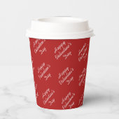 Gobelets En Papier Happy Valentines Day Text Pattern Stylish (Verso)