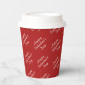 Gobelets En Papier Happy Valentines Day Text Pattern Stylish (Recto)