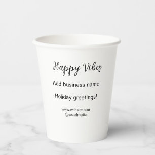 Gobelets En Papier Happy vibes Noël voeux de vacances business y