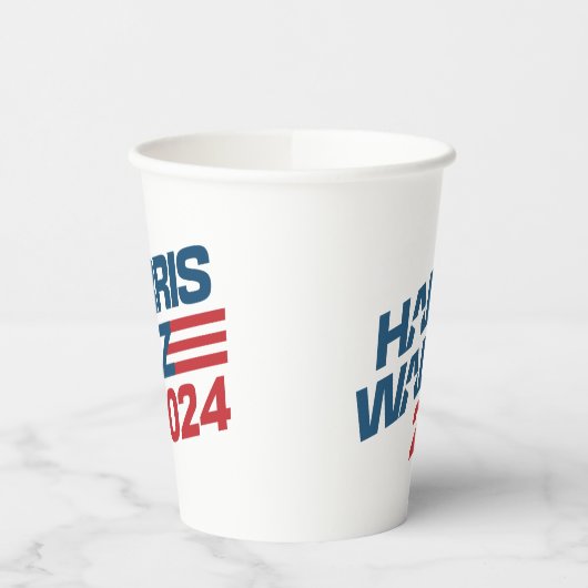 Gobelets En Papier Harris Walz Élection 2024 (Gauche)