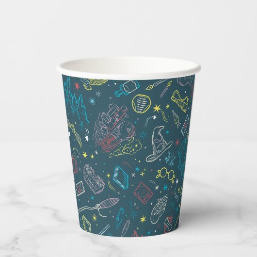 Gobelets En Papier HARRY POTTER™ Artefacts Line Art Motif (Verso)