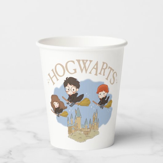 Gobelets En Papier HARRY POTTER™, Hermione & Ron Fly Over HOGWARTS™ (Verso)