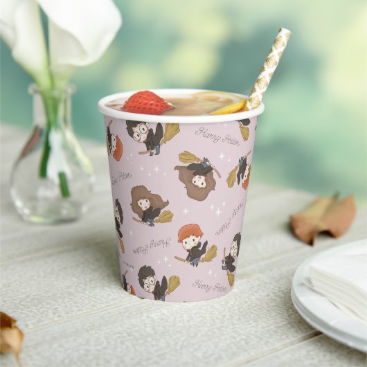 Gobelets En Papier HARRY POTTER™, Hermione & Ron Flying Motif (Insitu)