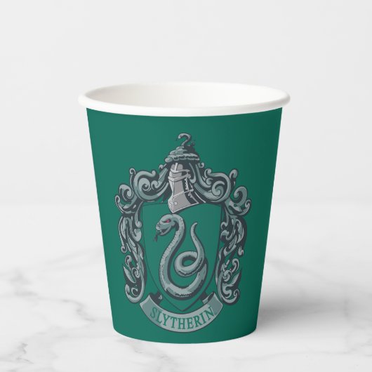Gobelets En Papier Harry Potter | Slytherin Crest Green (Recto)