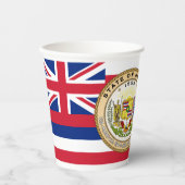 Gobelets En Papier Hawaiian Flag & Seal, Flag of Hawaii (Recto)