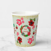 Gobelets En Papier Hawaiian Mele Kalikimaka Papier de couronne Tropic (Gauche)