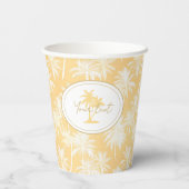 Gobelets En Papier Hawaiian Palm Tree Silhouette Motif Gold ID1093 (Verso)