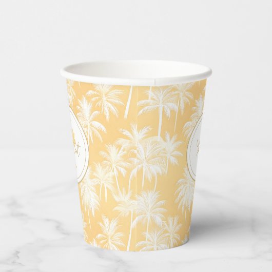 Gobelets En Papier Hawaiian Palm Tree Silhouette Motif Gold ID1093 (Droite)