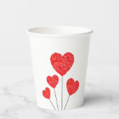 Gobelets En Papier Heart Balloons Illustration Design (Verso)
