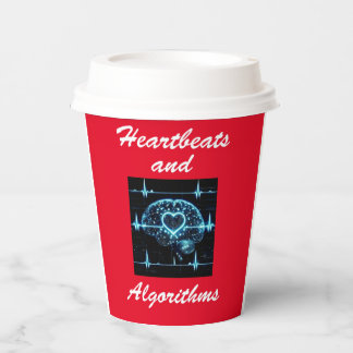 Gobelets En Papier "Heartbeats and Algorithmes" amour futuriste