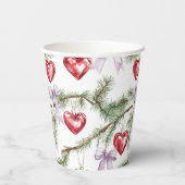 Gobelets En Papier Hearts Trees Red Purple Bows Christmas (Verso)