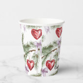 Gobelets En Papier Hearts Trees Red Purple Bows Christmas (Droite)