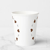 Gobelets En Papier Hearty Hearts Dark Brown - Custom Text Paper Cups (Droite)