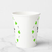 Gobelets En Papier Hearty Hearts Green - Custom Text and Logo (Droite)