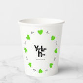 Gobelets En Papier Hearty Hearts Green - Custom Text and Logo (Recto)