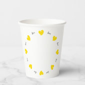Gobelets En Papier Hearty Hearts Yellow - Custom Text (Recto)