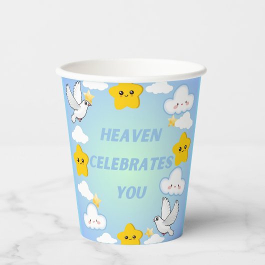 Gobelets En Papier Heaven Celebrates You Christian (Recto)