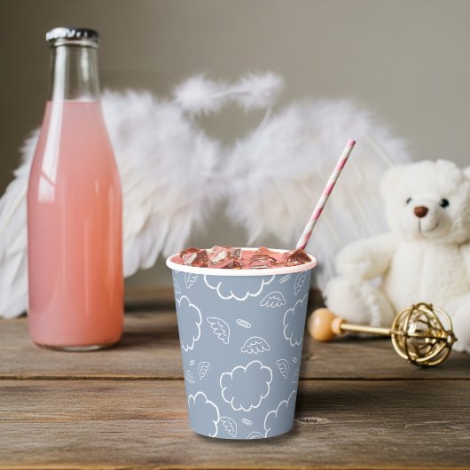 Gobelets En Papier Heavenly Angel Halo Cloud BluePaper cup