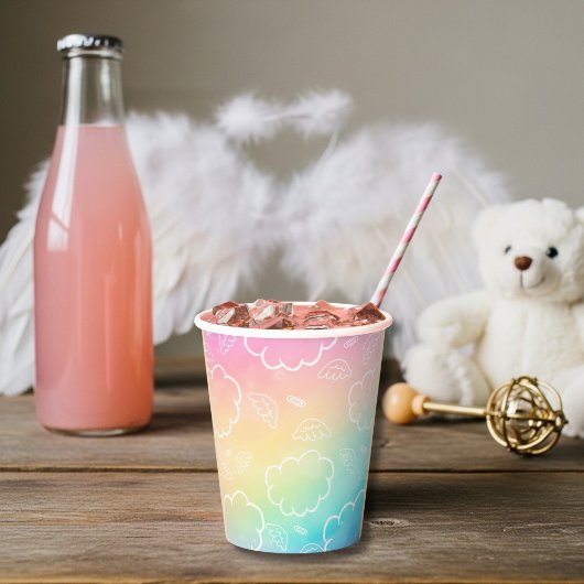 Gobelets En Papier Heavenly Angel Halo Cloud Rainbow Paper cup
