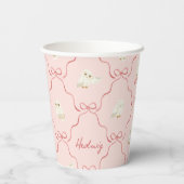 Gobelets En Papier Hedwig Pink Ribbon Pattern (Verso)
