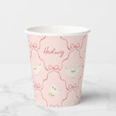 Gobelets En Papier Hedwig Pink Ribbon Pattern (Recto)