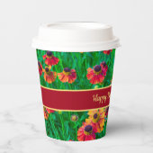 Gobelets En Papier Hélénium rouge et jaune incroyablement gai (Recto)