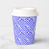 Gobelets En Papier Hellas et drapeau grec Personnalisation en bleu ca (Droite)