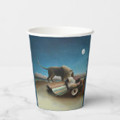 Gobelets En Papier Henri Rousseau Dormir Gitan Lion Peinture (Verso)