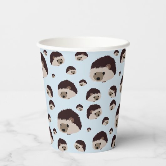 Gobelets En Papier Hérisson (Arrière - plan bleu) (Verso)