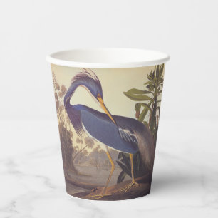 Gobelets En Papier Héron de Louisiane ou héron tricolore par Audubon