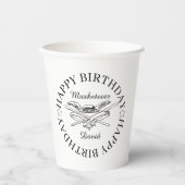 Gobelets En Papier Héros de mousquetaire joyeuse fête d'anniversaire  (Recto)