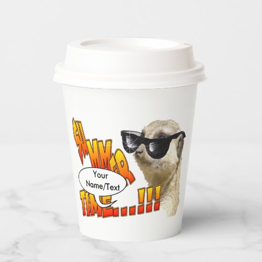 Gobelets En Papier Heure d'été Meerkat tasses à papier personnalisabl (Recto)
