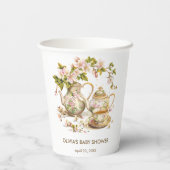 Gobelets En Papier Heure du thé / Un bébé brasse le Baby shower (Verso)