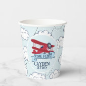 Gobelets En Papier Heure Vol avion Anniversaire (Recto)