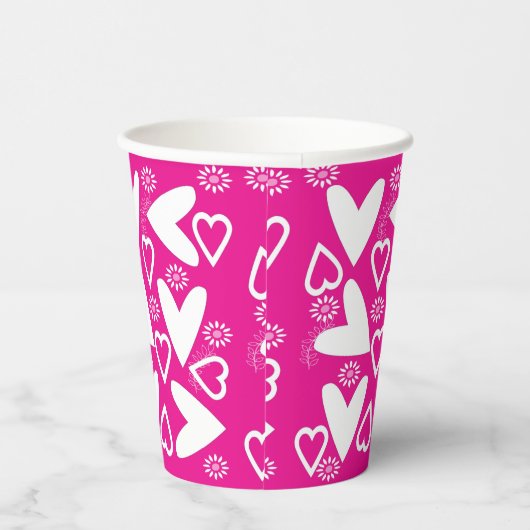 Gobelets En Papier Heureuse Sainte-Valentin de la coupe de papier Coe (Droite)