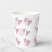 Gobelets En Papier Heureuse Sainte-Valentin de la coupe de papier Coe (Recto)