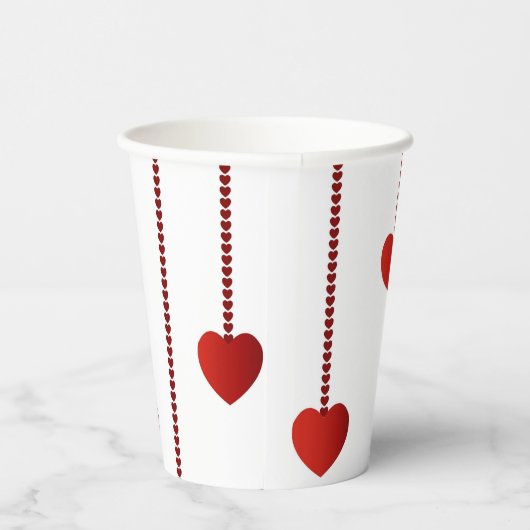 Gobelets En Papier Heureuse Sainte-Valentin de la coupe de papier Red (Droite)