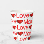 Gobelets En Papier Heureuse Sainte-Valentin de la coupe de papier Red (Verso)