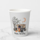 Gobelets En Papier Heureux | Camper d'Halloween | Sorcière Éffrayante (Recto)