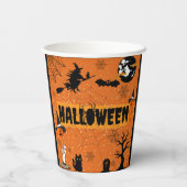 GOBELETS EN PAPIER HEUREUX COUPES DE PAPIER HALLOWEEN(ORANGE) (Verso)