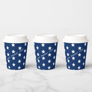 Gobelets En Papier Heureux ! Drapeau américain 4 juillet personnalisa
