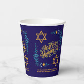 Gobelets En Papier HEUREUX HANOUKKA Chanukah (Verso)